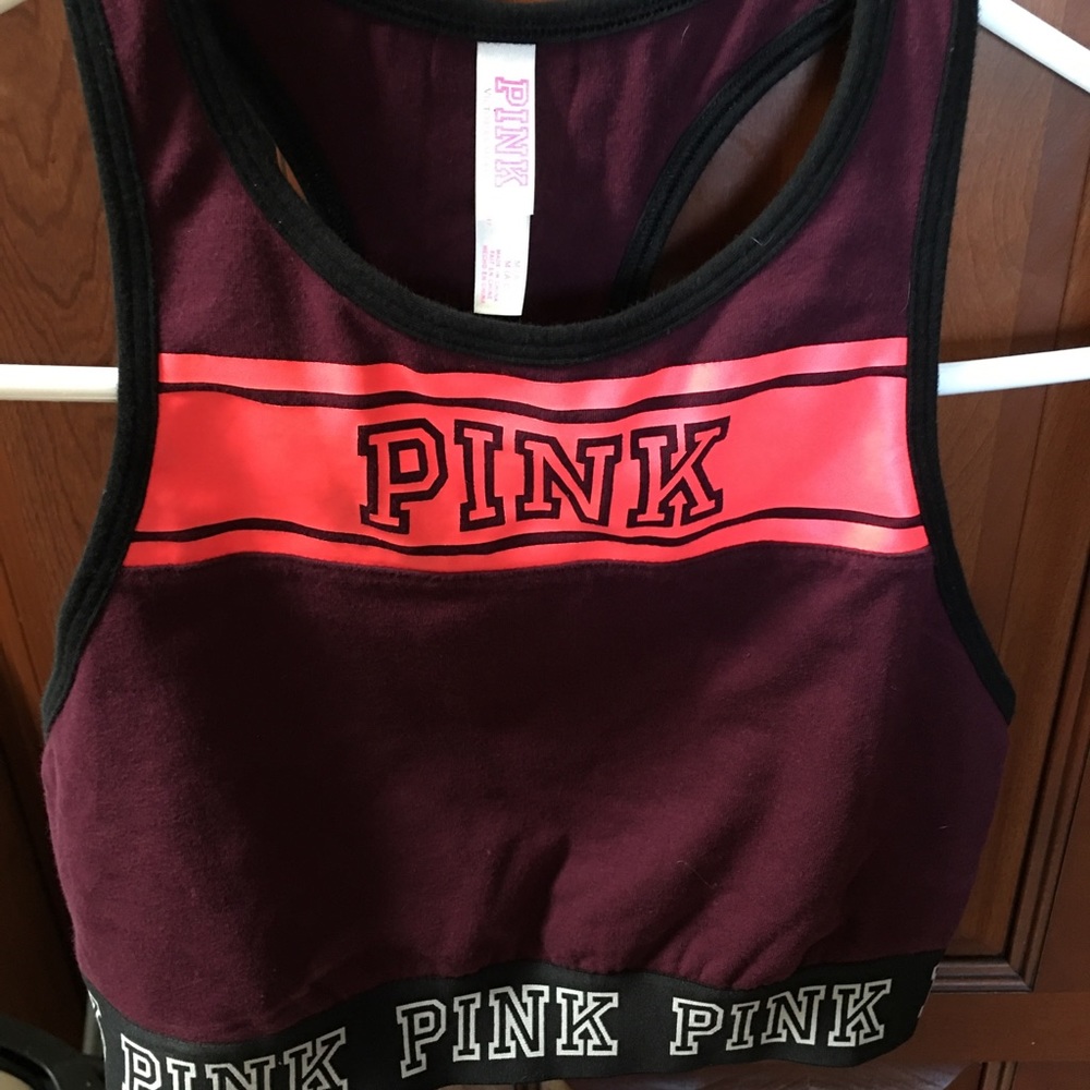 Pink sports bra